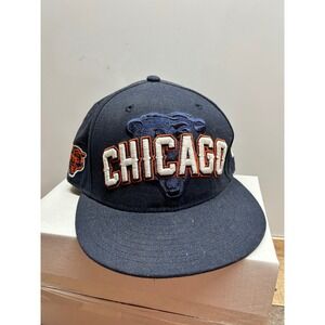 Chicago Bears NFL New Era 59Fifty Fitted‎ Hat Size 6 7/8 Navy Blue